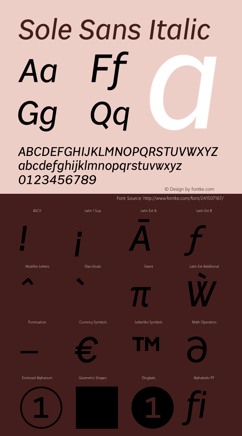 Sole Sans Regular Italic Version 1.10图片样张