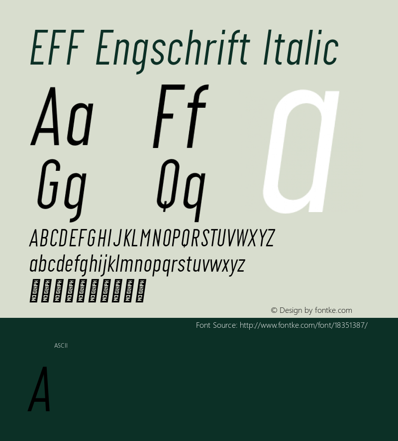 EFF Engschrift Italic Version 0.004;PS 000.004;hotconv 1.0.88;makeotf.lib2.5.64775图片样张