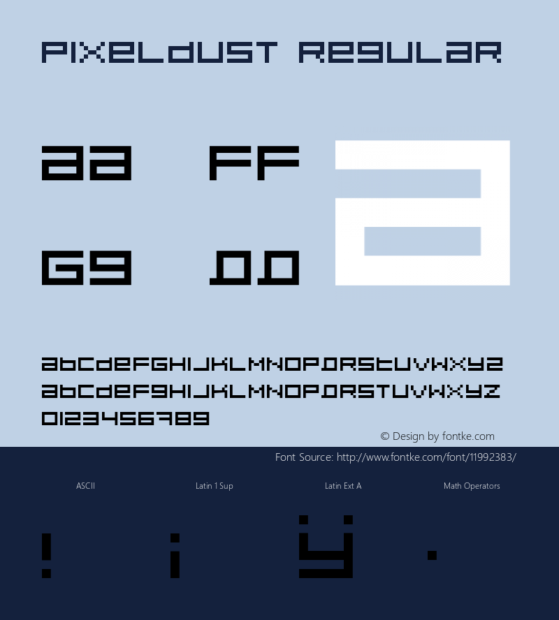 Pixeldust Regular Version 1.0; 2001图片样张
