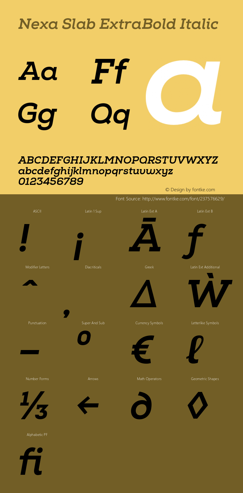 Nexa Slab ExtraBold Italic Version 1.000 2018 | FøM Fix图片样张