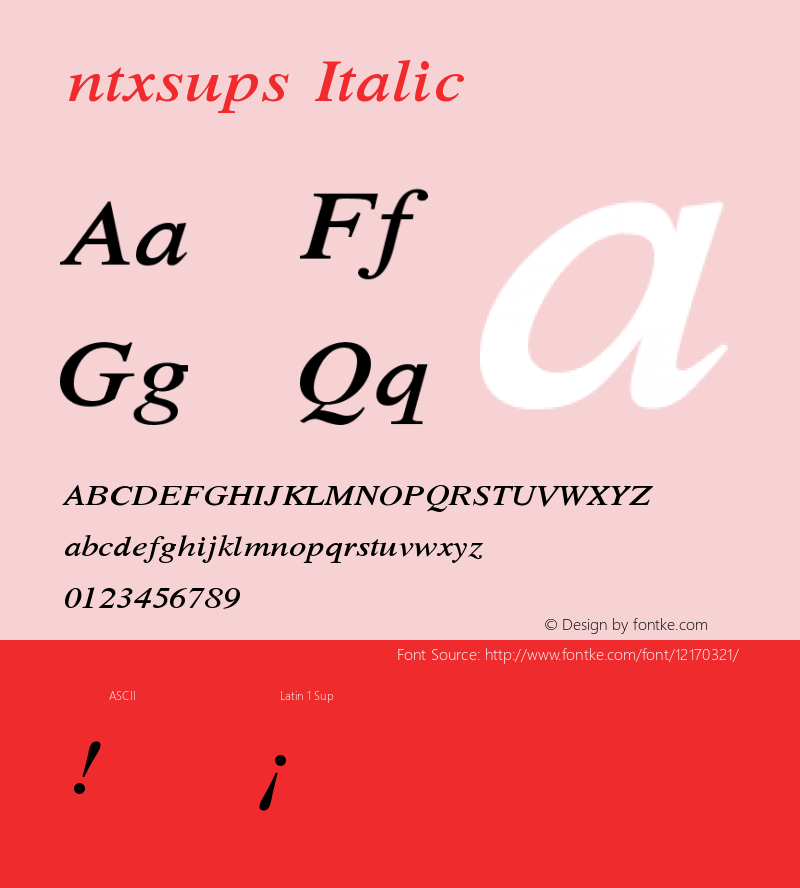 ntxsups Italic Version 1.05图片样张