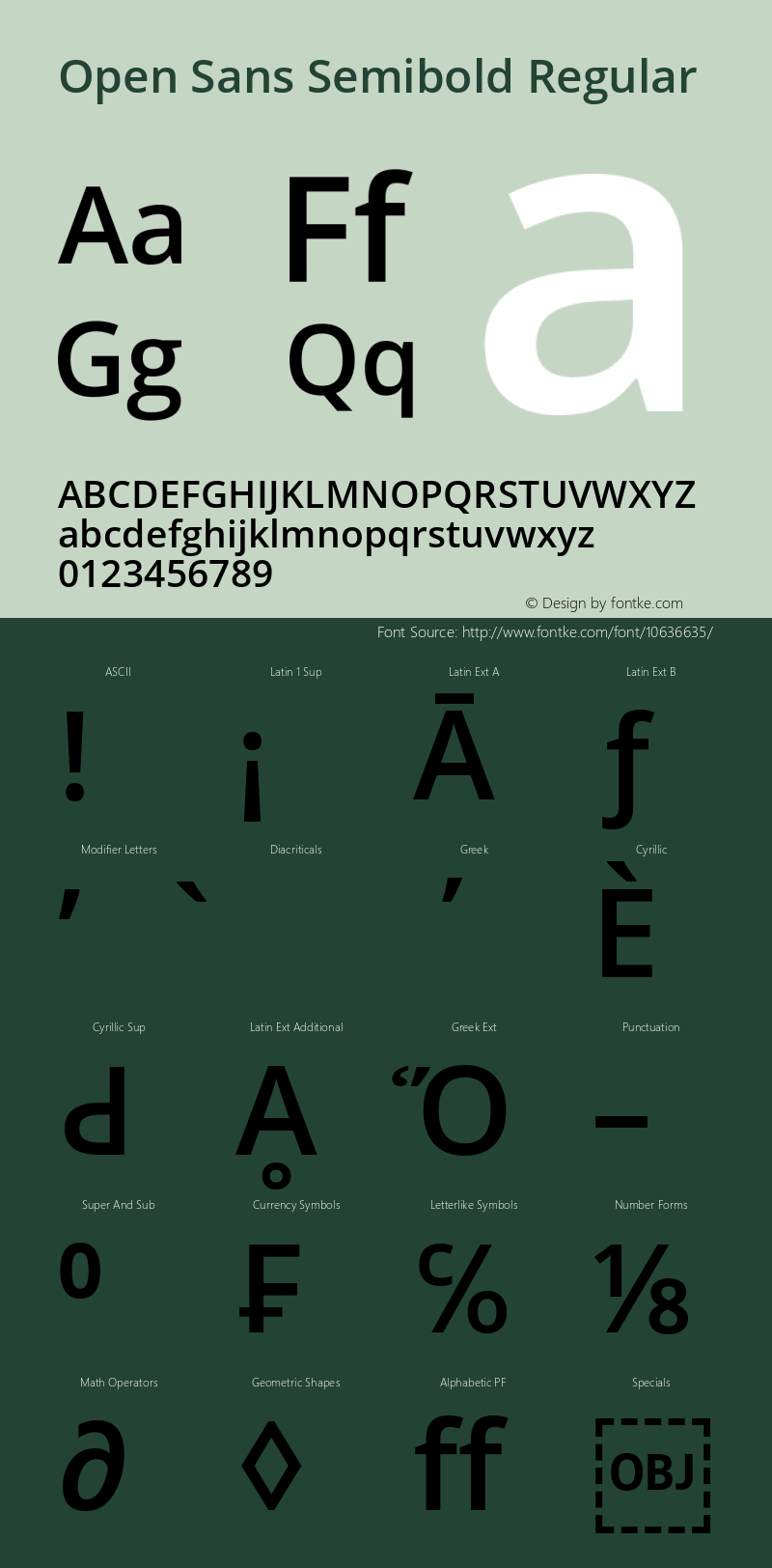 Open Sans Semibold Regular Version 1.10图片样张