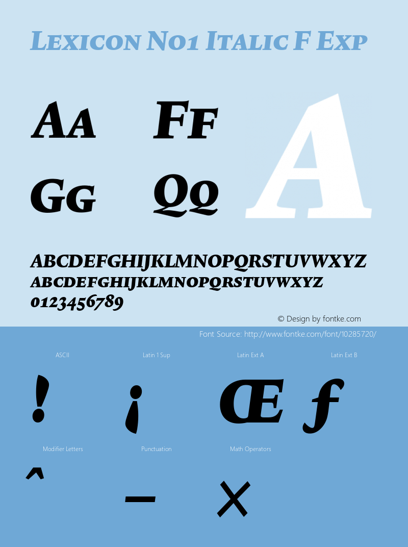 Lexicon No1 Italic F Exp 001.000图片样张