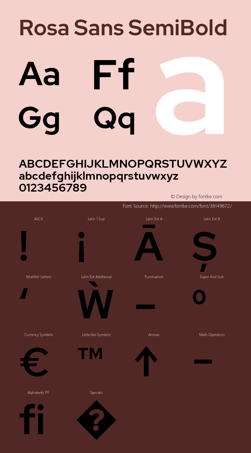 Rosa Sans SemiBold Version 1.005;September 16, 2019;FontCreator 11.5.0.2425 64-bit; ttfautohint (v1.6)图片样张