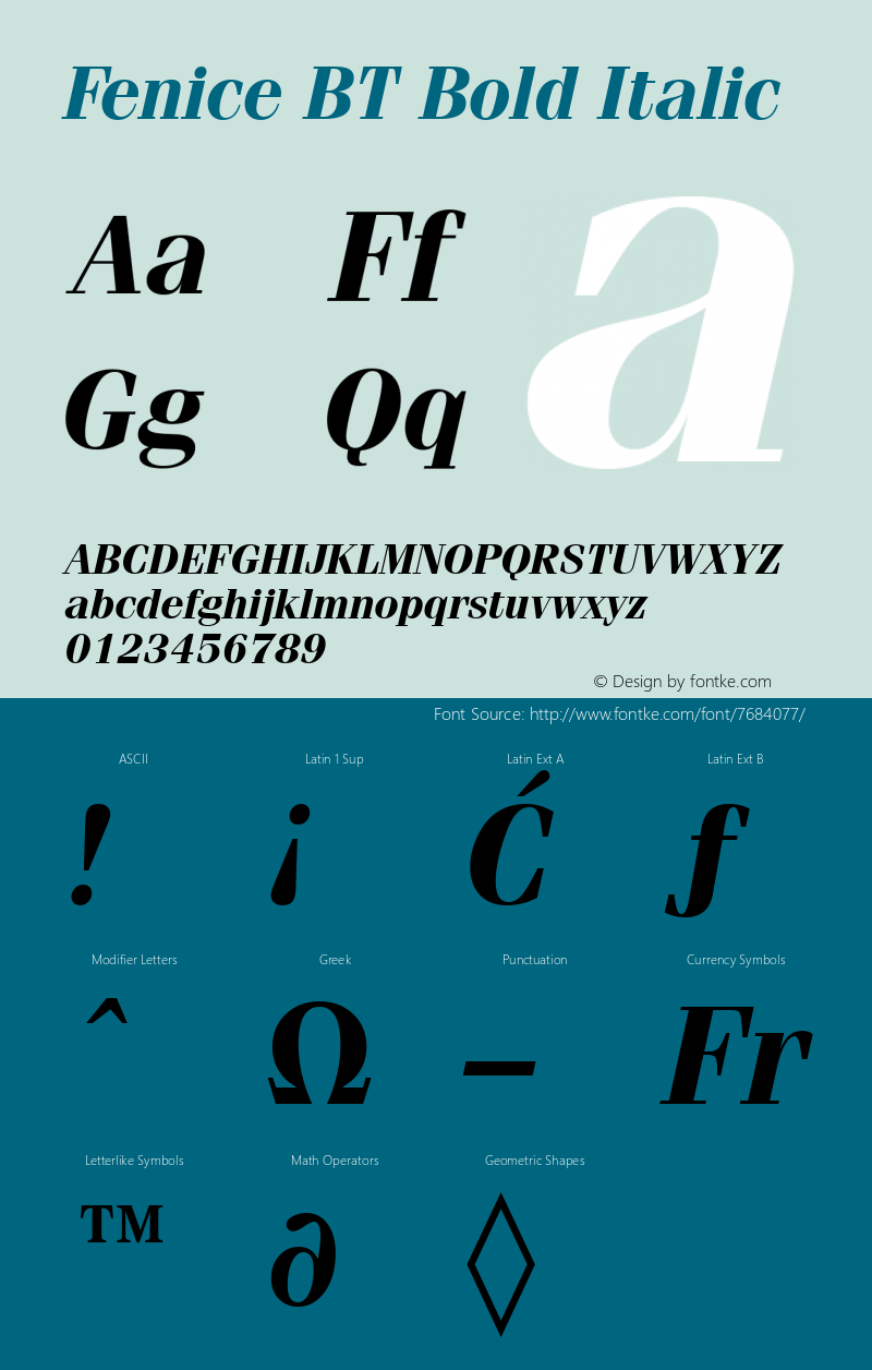 Fenice BT Bold Italic mfgpctt-v1.52 Tuesday, January 26, 1993 5:24:56 pm (EST)图片样张