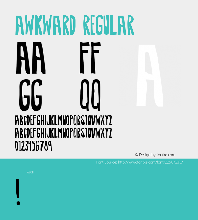 Awkward-Regular Version 1.000;PS 001.001;hotconv 1.0.56图片样张