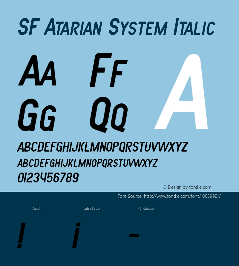 SF Atarian System Italic 1.0图片样张