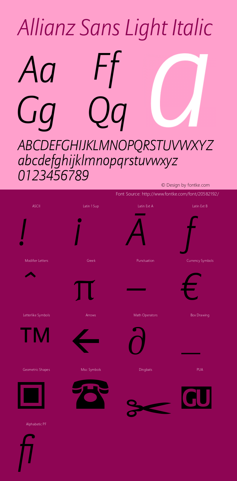 Allianz Sans Light Italic Version 1.20图片样张