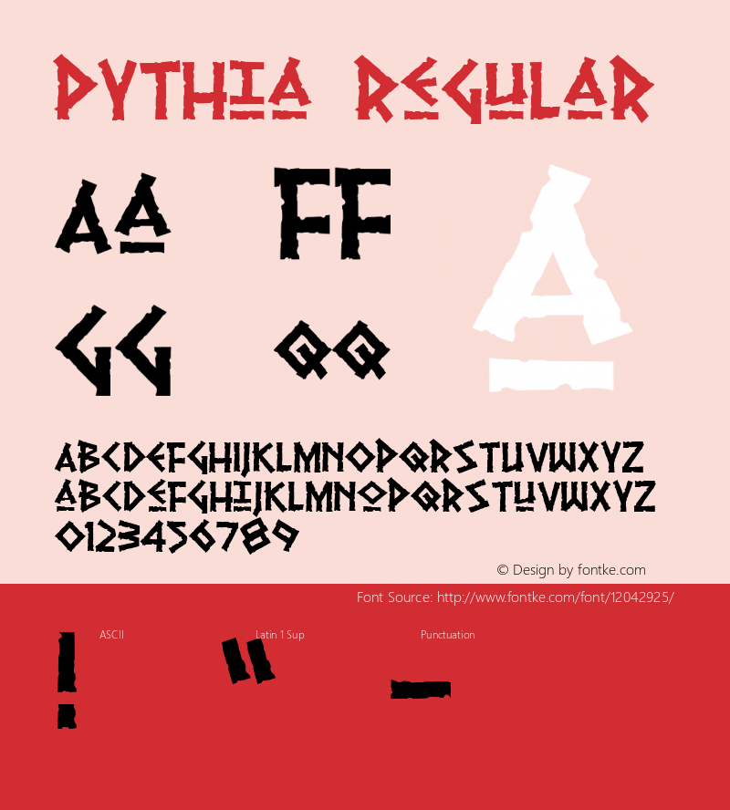 Pythia Regular Macromedia Fontographer 4.1 12/19/00图片样张
