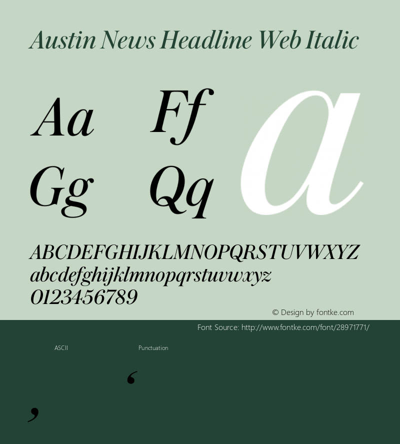 Austin News Head Web Roman Italic Version 1.1 2015图片样张