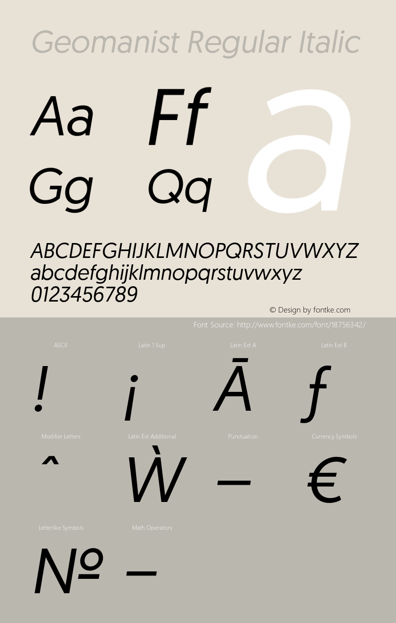 Geomanist Regular Italic Version 1.000图片样张