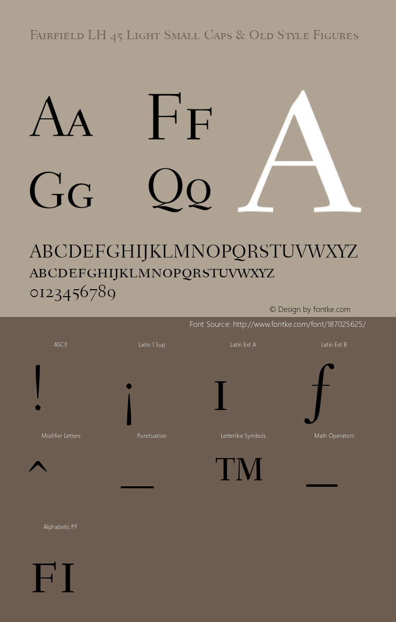 Fairfield LH 45 Light Small Caps & Old Style Figures 001.002图片样张