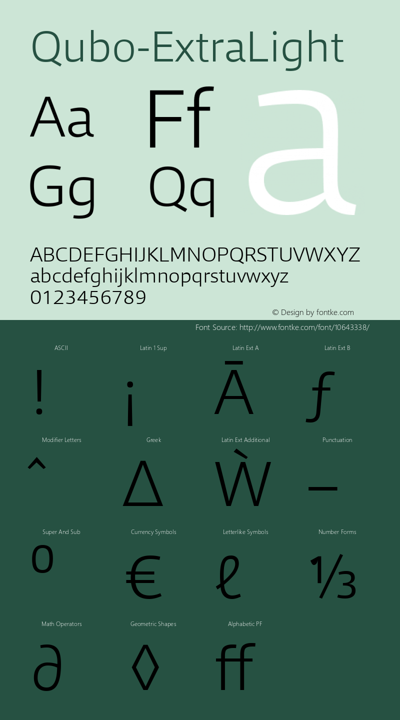 Qubo-ExtraLight ☞ Version 1.000;com.myfonts.easy.hoftype.qubo.extra-light.wfkit2.version.41bp图片样张