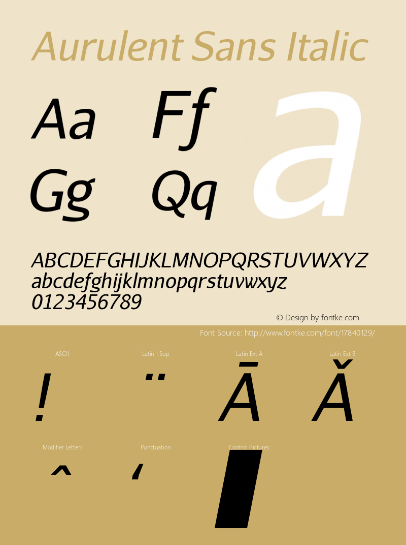 Aurulent Sans Italic Version 2007.05.04图片样张