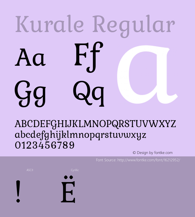 Kurale Regular 1.0; ttfautohint (v1.4.1)图片样张