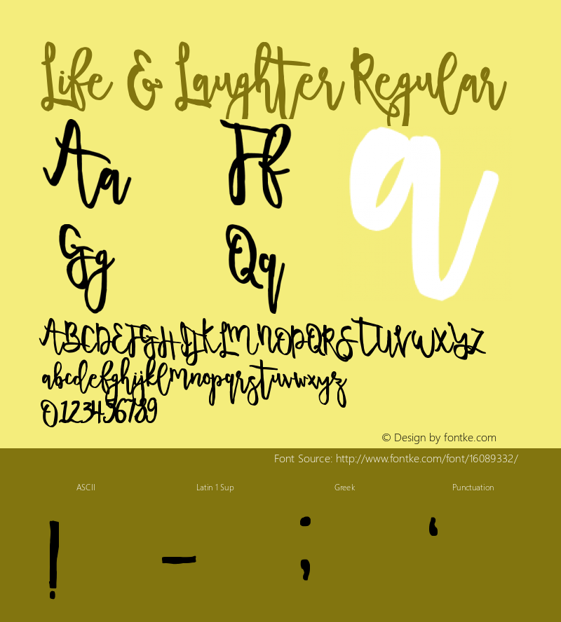 Life & Laughter Regular Version 1.00 January 15, 2016, initial release图片样张