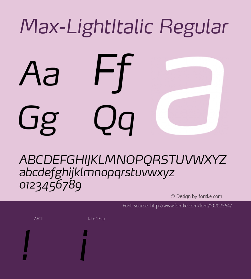 Max-LightItalic Regular 4.460图片样张