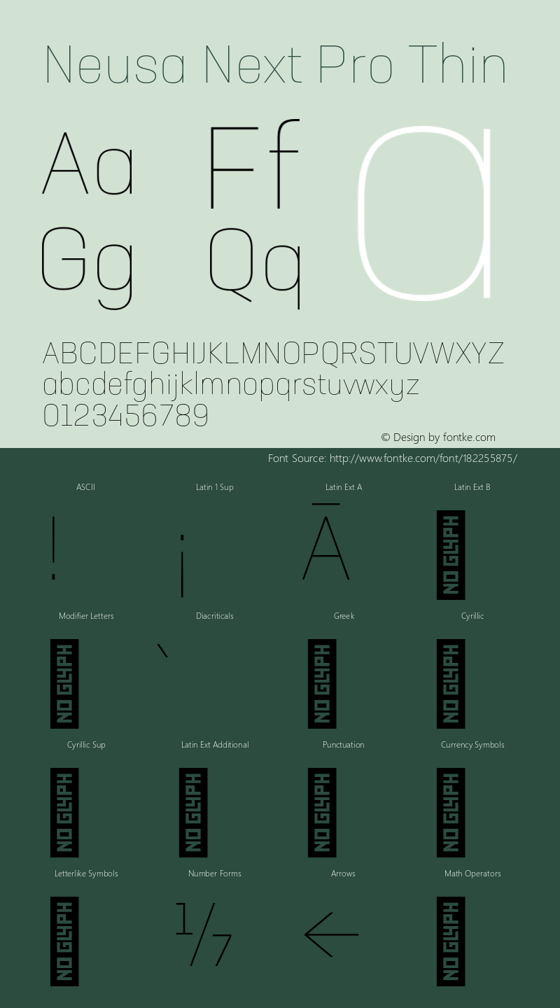 Neusa Next Pro Thin Version 1.002;PS 001.002;hotconv 1.0.88;makeotf.lib2.5.64775图片样张
