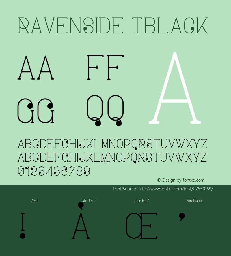 Ravenside Tblack Version 1.002;Fontself Maker 3.0.0-3图片样张