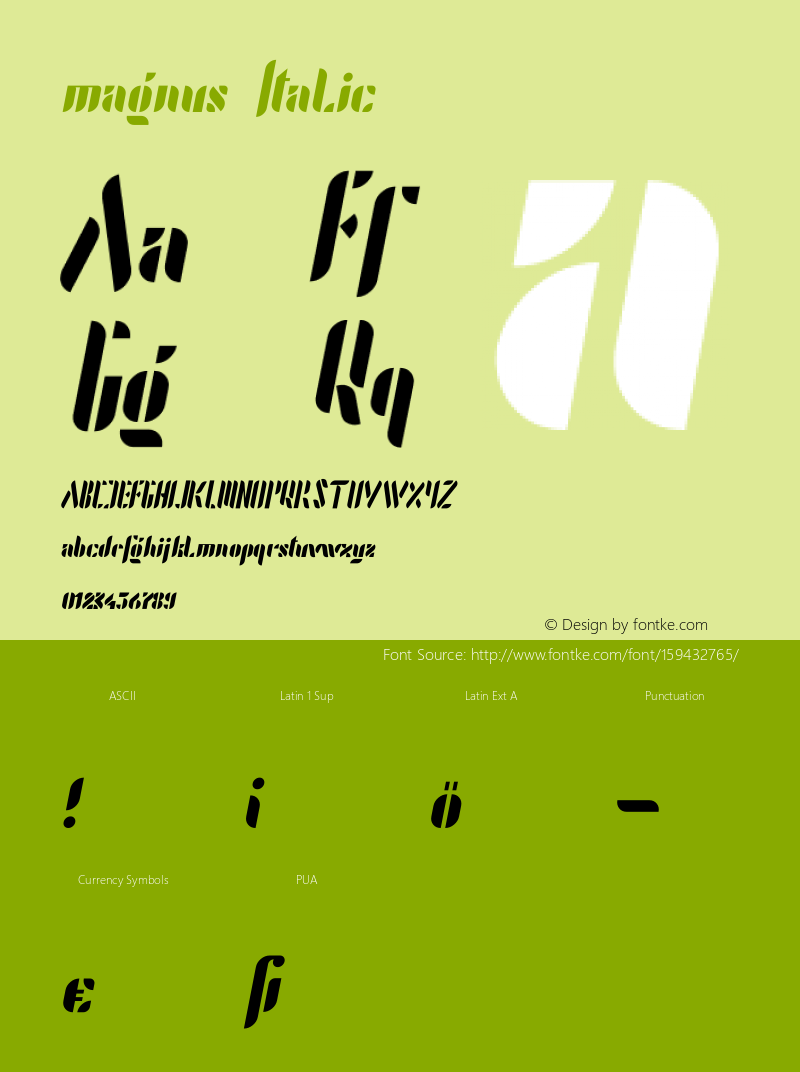 magnus Italic Version 0.00;March 2, 2020;FontCreator 12.0.0.2525 64-bit图片样张