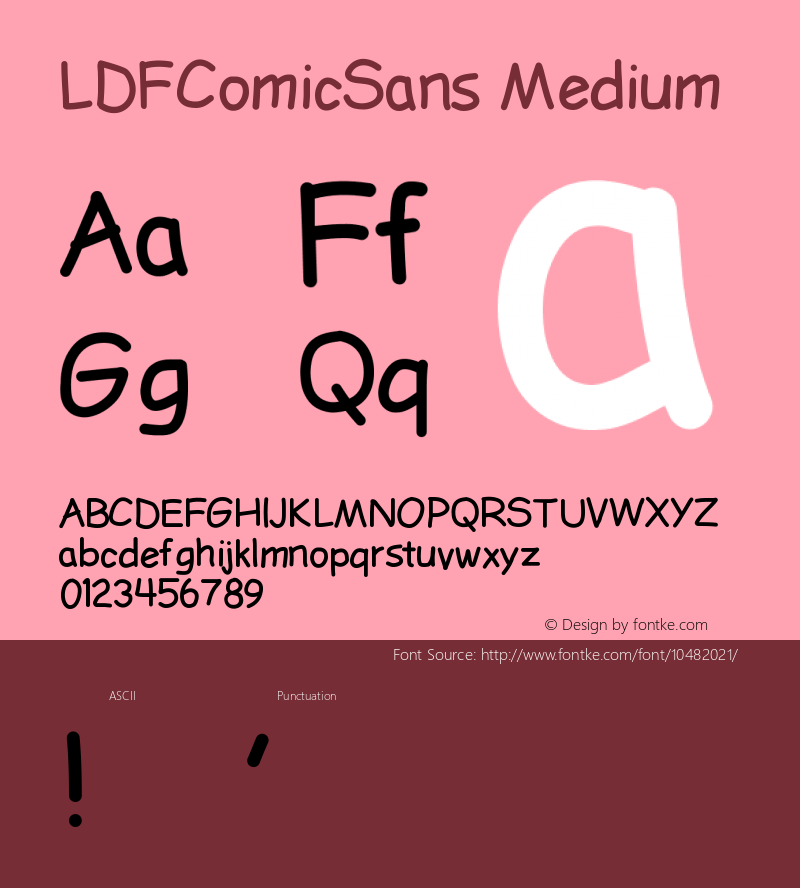 LDFComicSans Medium Version 001.000图片样张