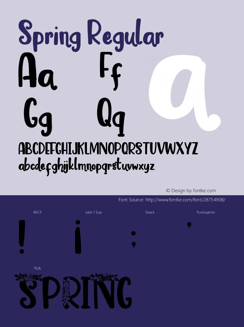 Spring Version 1.00;March 11, 2019;FontCreator 11.5.0.2430 64-bit图片样张