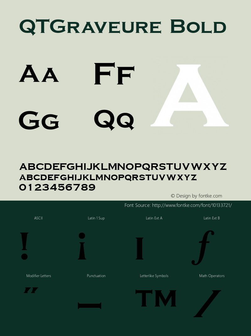 QTGraveure Bold QualiType TrueType font  9/18/92图片样张