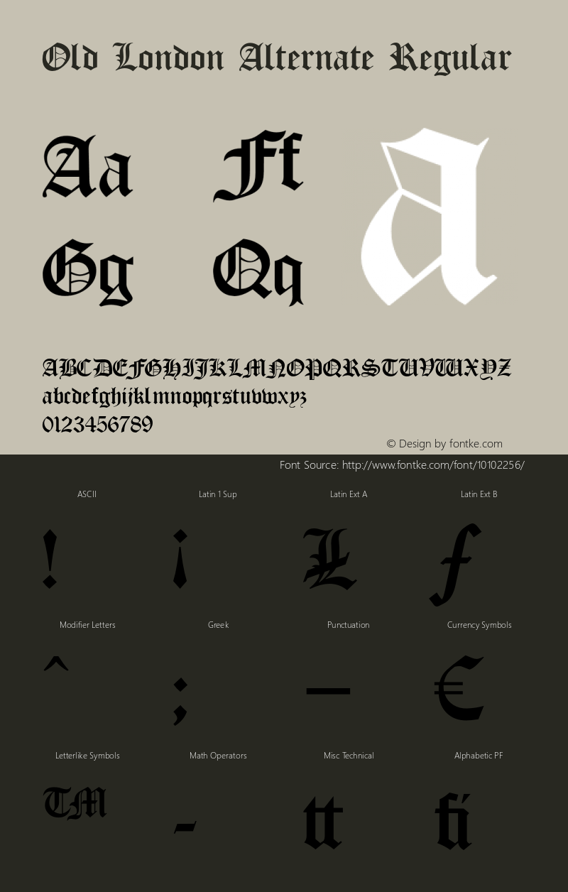 Old London Alternate Regular OTF 1.000;PS 001.002;Core 1.0.29图片样张