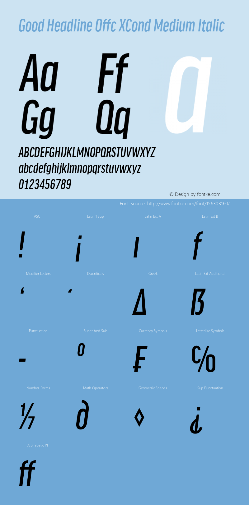 Good Head Offc XCond Medium Italic Version 7.504; 2014; Build 1020图片样张