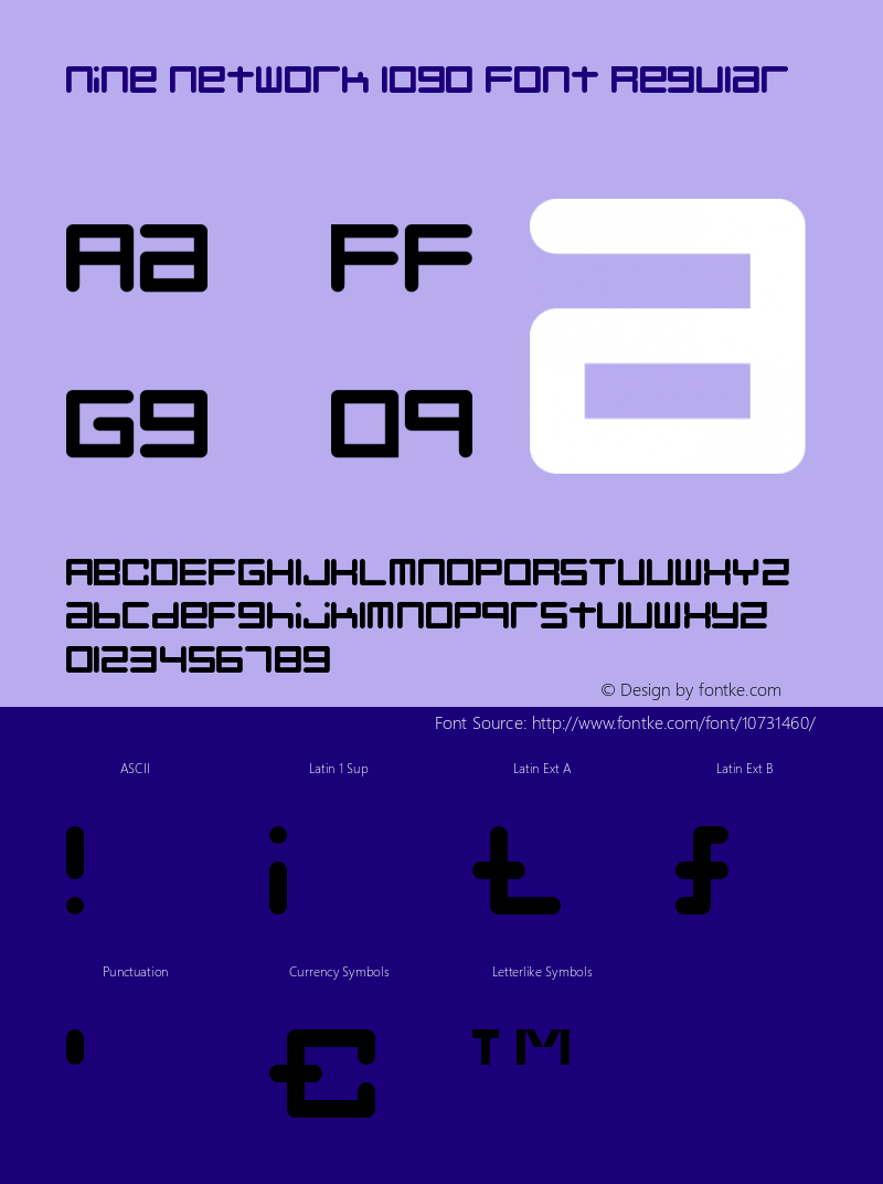 Nine Network logo font Regular Version 1.0图片样张