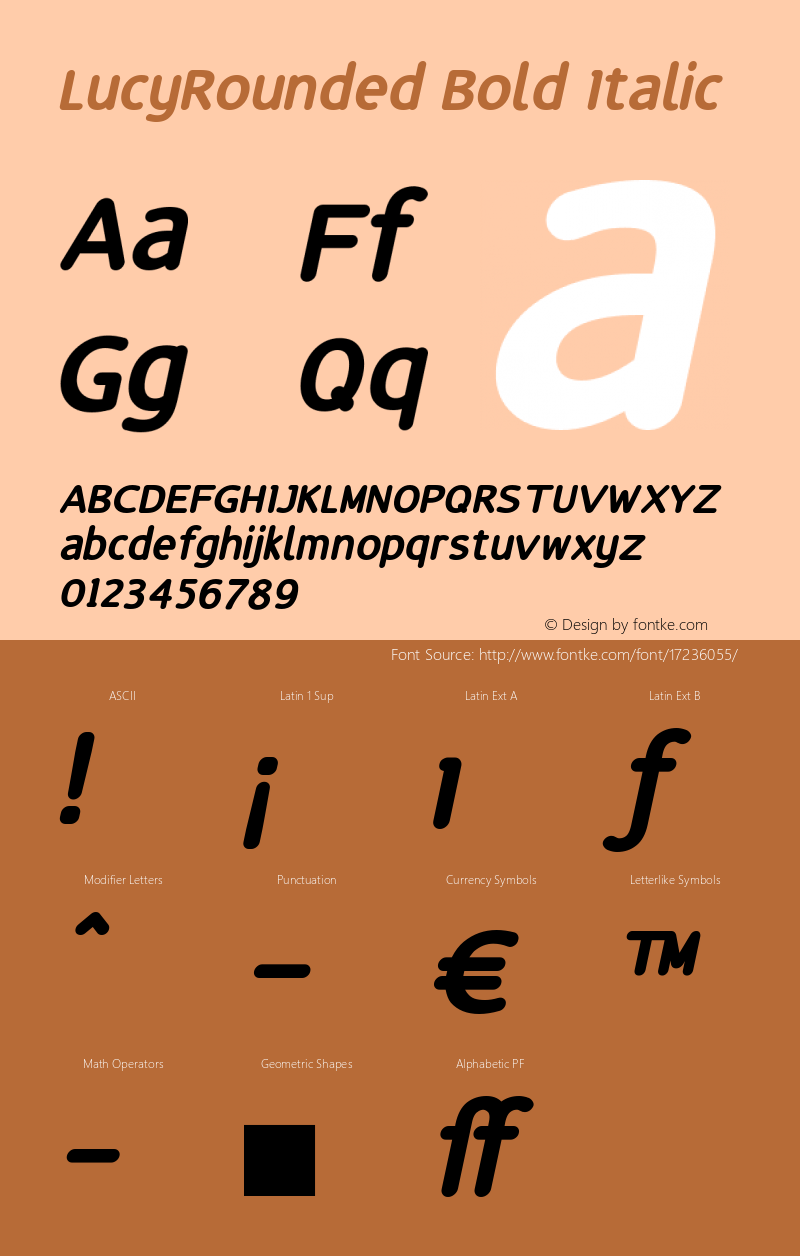 LucyRounded Bold Italic 1.000图片样张
