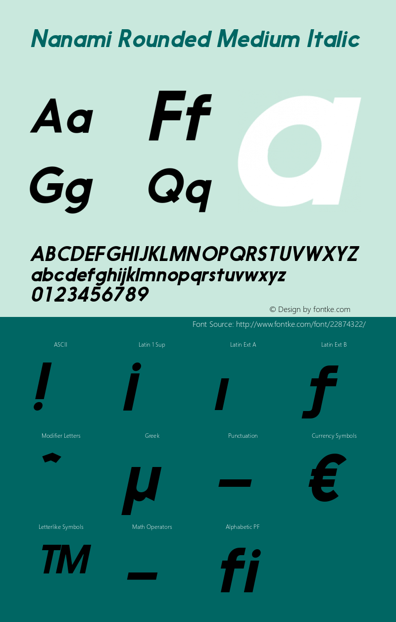 NanamiRounded-MediumItalic Version 1.003;com.myfonts.thinkdust.nanami.oblique.wfkit2.41x4图片样张