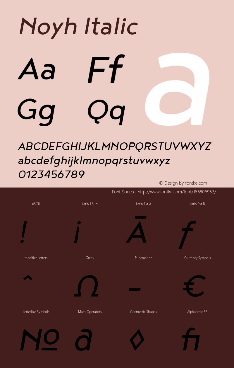 Noyh Italic 1.000图片样张