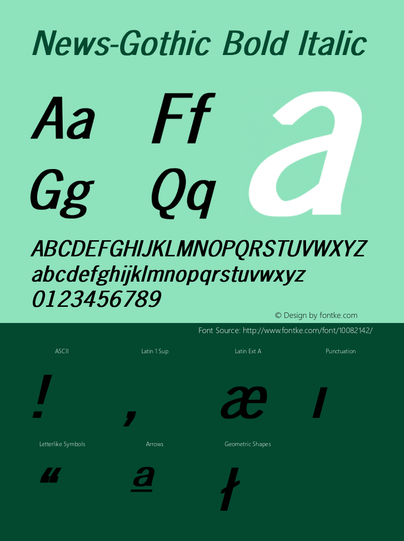 News-Gothic Bold Italic Converted from D:\FONTTEMP\NEWS-GO1.BF1 by ALLTYPE图片样张