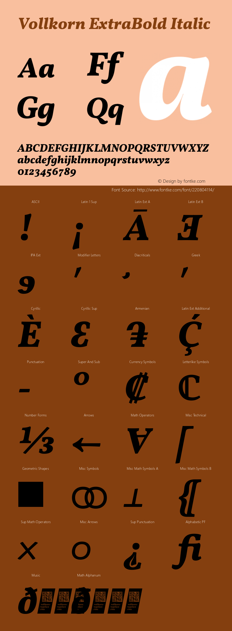 Vollkorn ExtraBold Italic Version 5.001图片样张