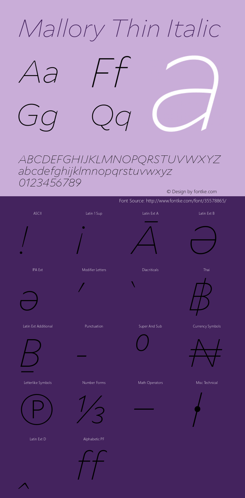 Mallory Thin Italic Version 2.000;PS 2.000;hotconv 16.6.51;makeotf.lib2.5.65220图片样张