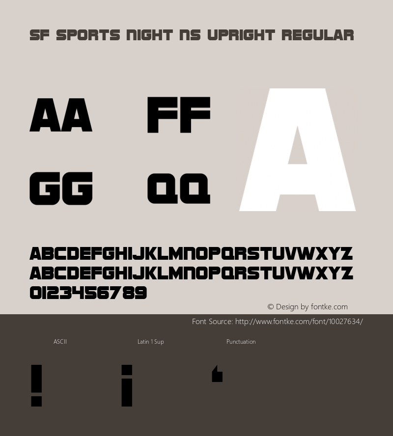 SF Sports Night NS Upright Regular 1.0图片样张