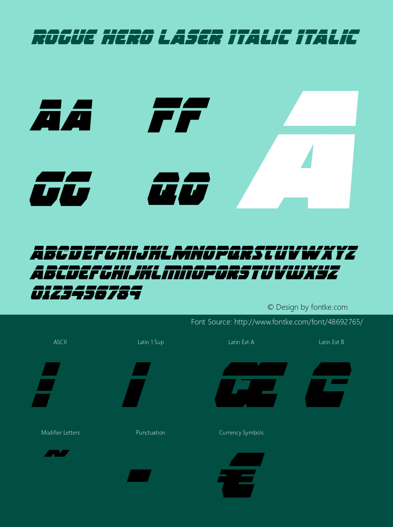 Rogue Hero Laser Italic Version 2.2; 2019图片样张