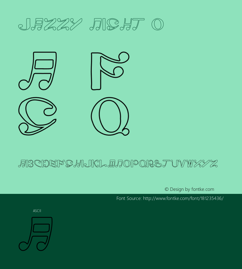 JAZZY NIGHT Outline Version 1.001;Fontself Maker 1.1.0图片样张