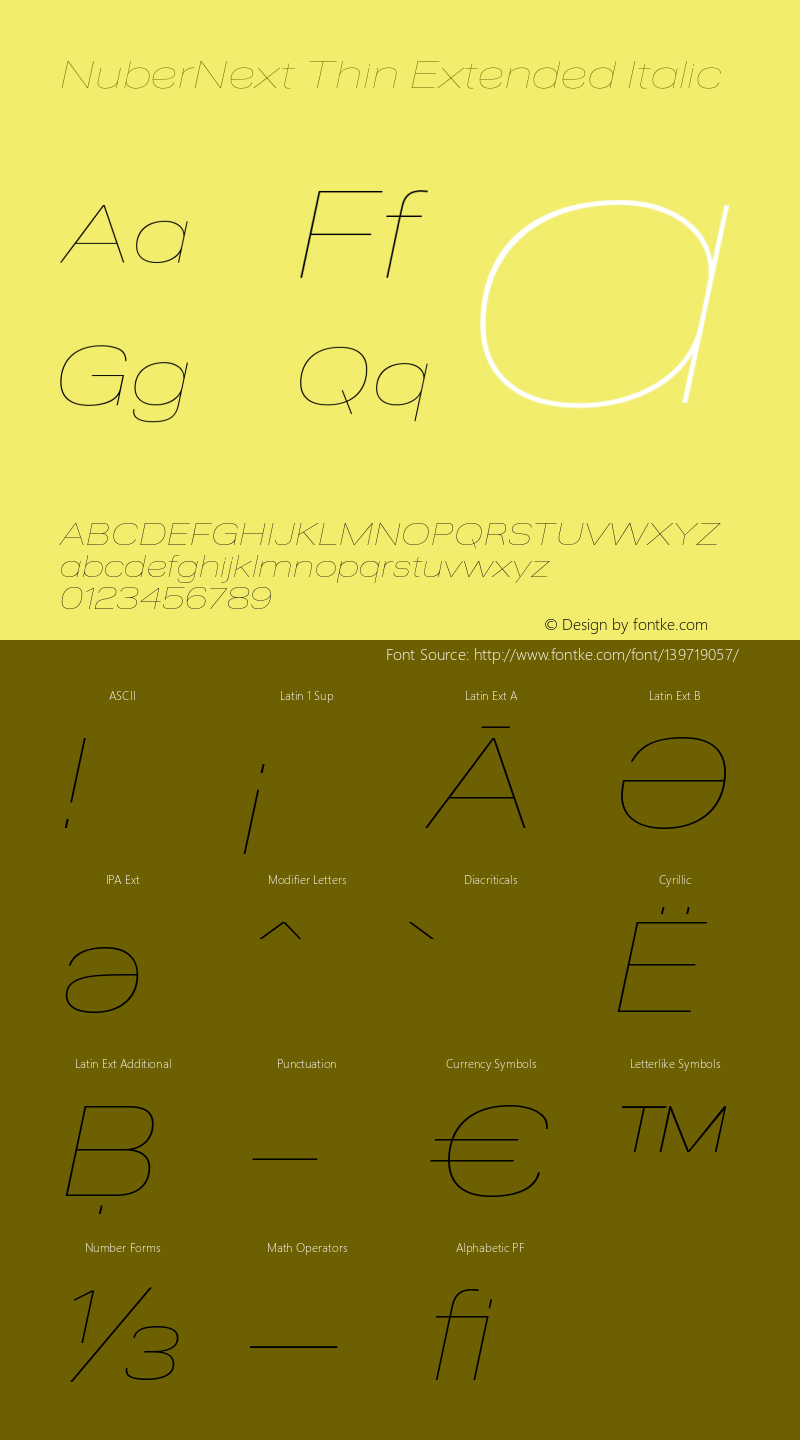 NuberNext Thin Extended Italic Version 001.002 February 2020图片样张