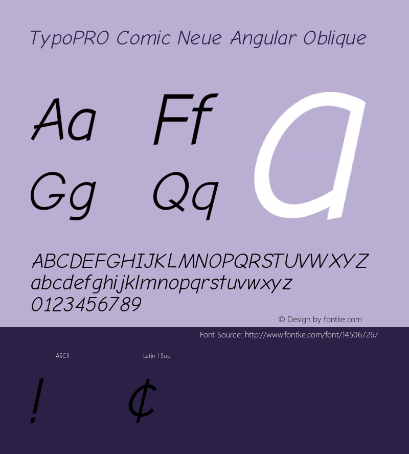 TypoPRO Comic Neue Angular Oblique Version 1.000图片样张