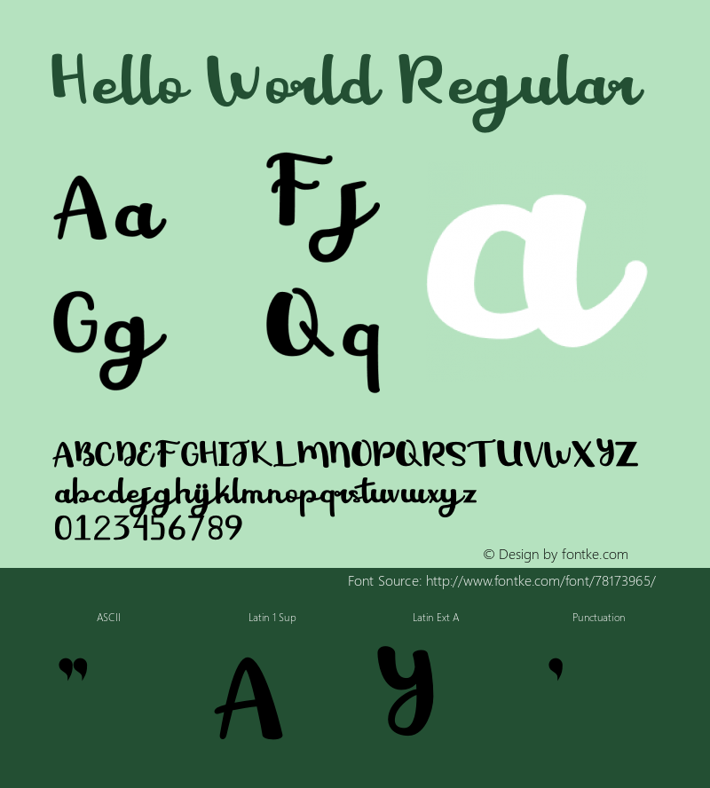 Hello World Version 1.002;Fontself Maker 3.5.1图片样张