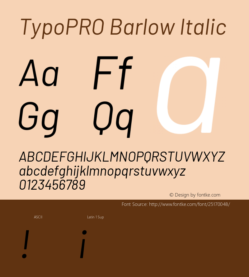 TypoPRO Barlow Italic Version 1.301图片样张