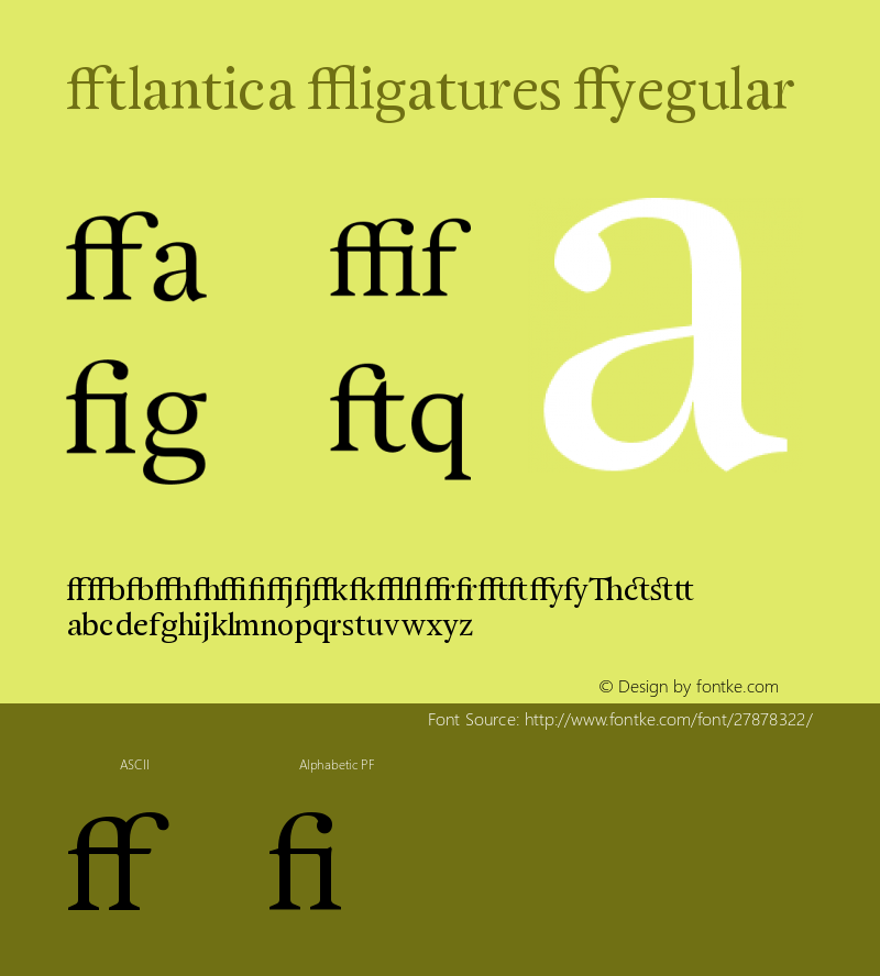 Atlantica Ligatures Version 1.000;PS 001.000;hotconv 1.0.38图片样张