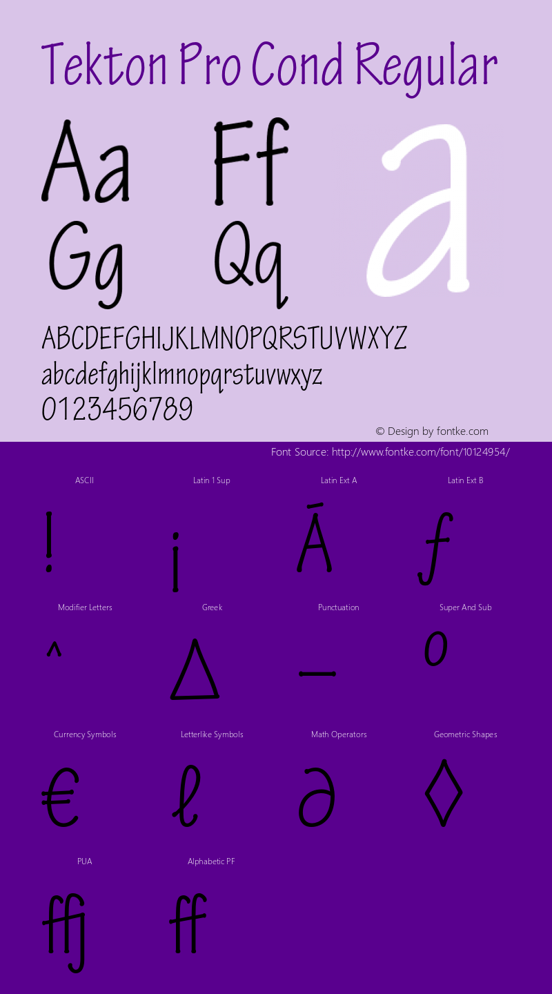 Tekton Pro Cond Regular OTF 1.005;PS 001.000;Core 1.0.23;hotunix 1.28图片样张