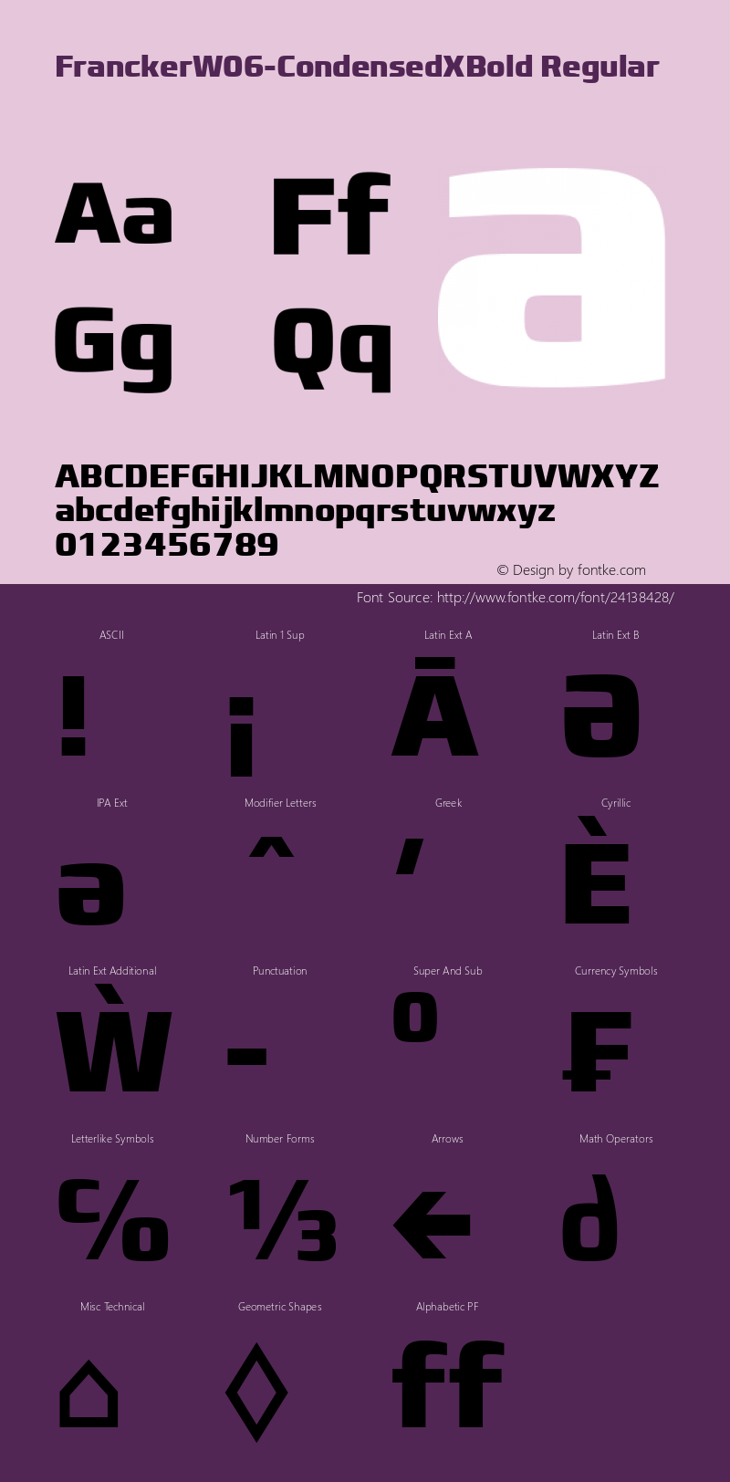 Francker W06 Condensed X Bold Version 1.10图片样张