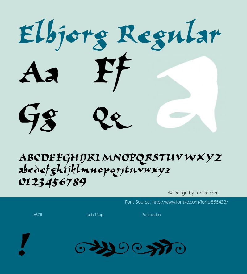 Elbjorg Regular Altsys Fontographer 3.5  6/15/93图片样张
