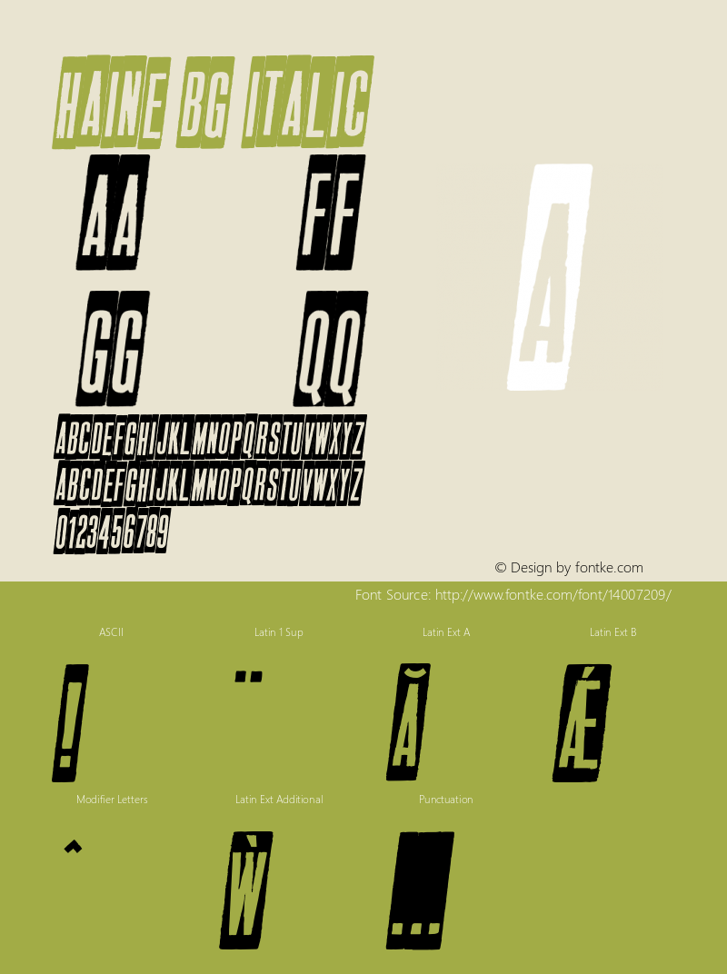 HAINE BG Italic 1.000图片样张