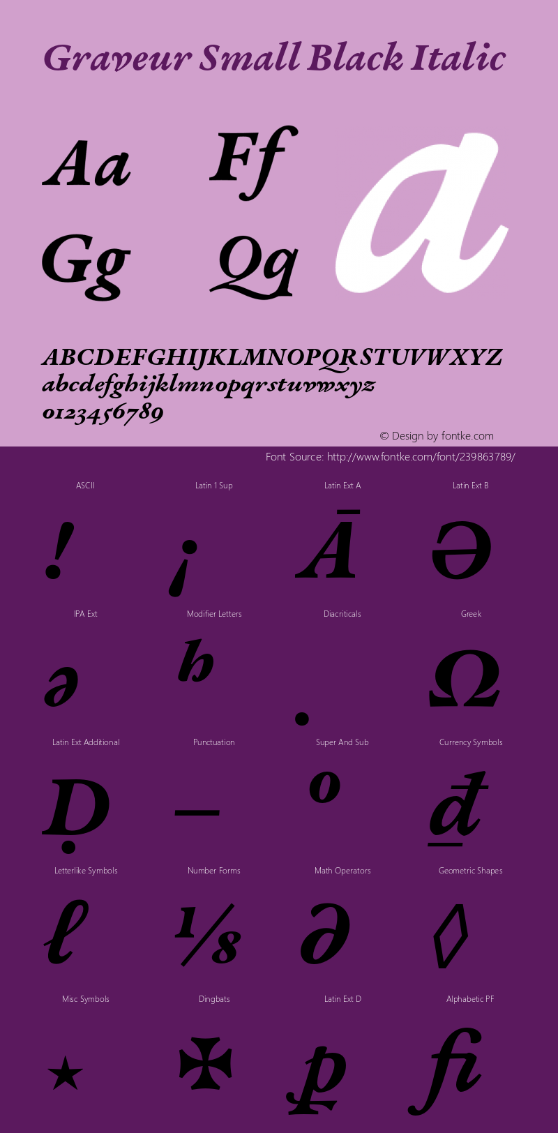 Graveur Small Black Italic Version 1.005;FEAKit 1.0图片样张