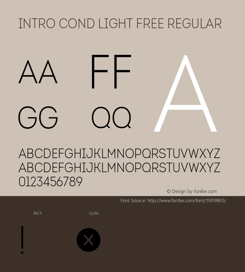 Intro Cond Light Free Regular Version 001.000; ttfautohint (v1.4.1)图片样张
